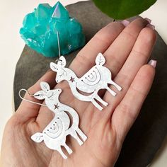 Llama earrings, Mexican Otomi earrings, celestial llama earrings , Otomi luna llama earrings Otomi Earrings, Handmade Whimsical Sterling Silver Earrings, Whimsical Handmade Silver Earrings, Whimsical Handmade Sterling Silver Earrings, Llama Earrings, Mexican Otomi, Bohemian Life, Ears And Tail, Polymer Crafts