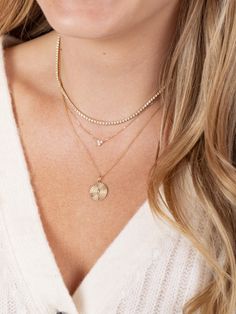 leMel is know for its dainty gold jewelry and especially its dainty gold necklaces! This tiny trio diamond necklace is simple and elegant. It is a timeless piece that matches with everything! 14k Gold Solitaire Necklace With Delicate Chain, Minimalist Diamond Tennis Necklace, Delicate 14k Gold Necklace, Dainty 14k Rose Gold Diamond Necklace, Dainty Yellow Gold Diamond Necklace With Delicate Chain, Dainty Rose Gold Diamond Necklace, Everyday Delicate Solitaire Necklace With Delicate Chain, Solitaire Necklace With Delicate Chain, Dainty Diamond Charm Necklaces