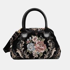 With a nod to the Victorian era, MCW’s freshly combines the classic and elegant design of the traditional carpet bag with a textural and tactile twist.The main body of the bags is made with thick chenille carpets. The handles and belts are genuine leather with heavy cotton canvas lining. Every bag comes with a detachable and adjustable shoulder strap (55 inches) made from the same chenille as the bag and fixed with high-quality bronze hookers on the two ends.The carpet hand bag size is perfect for everyday use. It features a zippered pocket (7-3/4 inches) and four multi-function slip pockets to organize your belongings. The capacity is ideal for fitting your belongings while out for a walk or during short holidays. Overall measurements:• Bag size: 12-1/4”W x 6”D x 8”H• Handle drop height: Vintage Tapestry Bag With Adjustable Handle, Elegant Tapestry Shoulder Bag With Leather Handles, Elegant Tapestry Bags With Detachable Handle, Vintage Tapestry Bag With Detachable Strap, Vintage Tapestry Shoulder Bag With Detachable Strap, Vintage Tapestry Satchel With Detachable Strap, Luxury Tapestry Satchel With Adjustable Handle, Elegant Tapestry Shoulder Bag With Detachable Handle, Formal Tapestry Bags With Detachable Handle