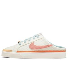 (WMNS) Nike Court Legacy Mule 'Sail Light Madder Root' DV1741-181 Summer Streetwear Slip-on Sneakers With Cushioned Footbed, Sporty Canvas Slip-on Sneakers For Summer, Summer Sports Slip-on Sneakers With Cushioned Footbed, Nike Slip-on Sneakers With Rubber Sole, Slip-on Low-top Leisure Sneakers, Leisure Slip-on Synthetic Sneakers, Comfortable White Slip-on Sneakers With Rubber Waffle Outsoles, Sporty Textile Canvas Shoes For Summer, Textile Sneakers For Leisure With Round Toe