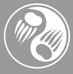 the yin symbol in white on a gray background