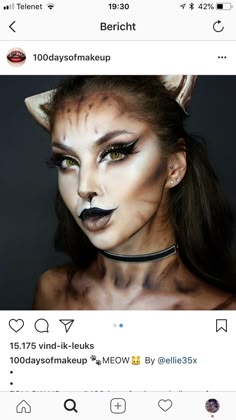 Cat Face Makeup, Werewolf Makeup, Lion Makeup, Cat Halloween Makeup, Halloween Makeup Diy, Halloween Makeup Scary, Halloween Express, Halloween Makeup Inspiration