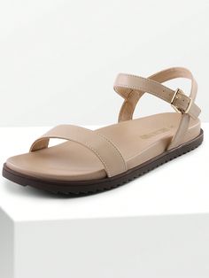 Apricot Cool,Elegant,Vacation Collar     Embellished   Women Shoes Flat Adjustable Strap Slingback Sandals, Flat Beige Sport Sandals, Open Toe Slingback Sandals With Textured Footbed, Beige Open Toe Synthetic Sport Sandals, Flat Sport Sandals With Adjustable Strap, Synthetic Slingback Sandals With Textured Footbed, Synthetic Slide Sandals With Adjustable Strap, Vacation Sandals With Adjustable Strap And Synthetic Material, Adjustable Strap Synthetic Sandals For Vacation