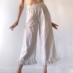 PLUS SIZE PANTS plus size linen pants ruffle pants custom | Etsy Summer Ruffle Pants With Relaxed Fit, Summer Ruffled Relaxed Fit Pants, Wide Leg Ruffle Pants For Loungewear, Wide Leg Ruffled Pants For Loungewear, Chic Linen Bottoms With Ruffles, Wide Leg Ruffled Bottoms For Loungewear, Chic Ruffled Linen Bottoms, White Wide-leg Pants With Ruffles, White Wide Leg Pants With Ruffles