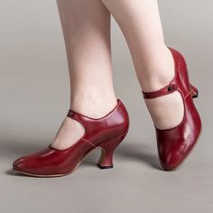 American Duchess: Anna May Women's 1920s Mary Jane High Heels (Oxblood) French Heels, Edwardian Boots, Early 20th Century Fashion, Edwardian Shoes, Epic Clothes, 1920s Shoes, Oc Creator, Anna May, American Duchess