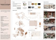 a brochure showing different types of furniture and interior design elements in an architectural style