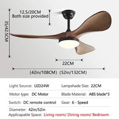 a ceiling fan with light and remote control for living room, bedroom or office area