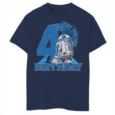 He'll stand out from the crowd in this super-fun Boys 8-20 Star Wars R2-D2 Boop Beep Beep 4th Birthday Graphic Tee. He'll stand out from the crowd in this super-fun Boys 8-20 Star Wars R2-D2 Boop Beep Beep 4th Birthday Graphic Tee. Crewneck Short sleevesFABRIC & CARE Cotton Machine wash Imported Size: Large. Color: Navy. Gender: male. Age Group: kids. Star Wars Graphic Tees, Birthday Graphic, Having Friends, R2 D2, Star Wars Birthday, Boys Graphic Tee, Dallas Stars, Birthday Tshirts, Boy Tees