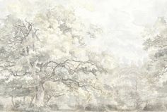 an image of a painting with trees in the background