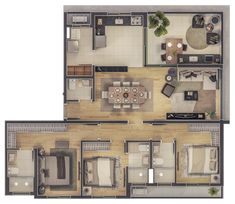 the floor plan of a two bedroom apartment