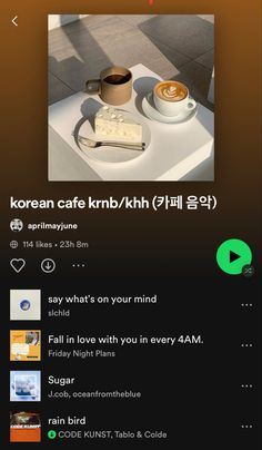 an instagram page for korean cafe kkb / hh on the app store