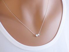 Tiny Star Necklace, Silver Star Necklace, Stars Necklace, Necklace Locket, Star Necklace Silver, Horn Necklace, Tiny Star, Star Jewelry, Jewelry Choker