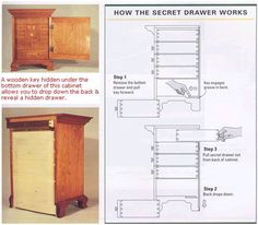 the instructions for how to make a cabinet with drawers