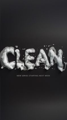 a black and white photo with the word clean written in it