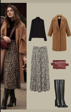 Long Dress Coat Outfit, Long Skirt With Long Boots, Skirts Outfits For Winter, Long Skirt And Coat Outfit, Bohemian Style Winter Fall Outfits, Long Boots Winter Outfit, Midi Skirt And Knee High Boots, Outfit With Long Black Boots, Winter Skirt Style