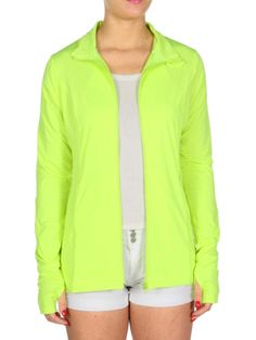 This neon yellow long sleeve slim fit lightweight jacket contours your body for a perfect body conscious fit. Excellent for night time activities jogging, bike or motorcycle riding, or just looking fashionably cool. Measurements: Brand: The Mirror Table Color: Neon yellow Size: Adult women's Fabric: Polyester/Spandex Neckline: Mock turtle Style: Women's stretch knit crossfit jacket. Hem: Fits over hips for coverage. Details: Zip front, thumb holes in long sleeves, secure side zip pockets. SIZE C Night Time Activities, Yellow Long Sleeve, Vest Blouse, Yellow Crop Top, Table Color, Body Conscious, 40 Dress, Stockings Legs, Motorcycle Riding