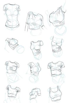 some sketches of different types of clothing on a white background with the words how to draw clothes