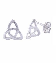 Introduce a touch of Celtic heritage and timeless elegance to your little one's jewelry collection with these Sterling Silver Girls Small Celtic Triquetra Stud Earrings. Crafted from high-quality 925 sterling silver, these beautiful earrings feature the classic Celtic Triquetra design, symbolizing unity and eternity. Measuring 9mm in length and 9.5mm in width, they are perfectly sized for young ears, providing a subtle yet meaningful accessory. The intricate triquetra design adds a unique and cultural flair, making these earrings a perfect gift for any occasion. Secured with post and friction backings, they ensure a comfortable and secure fit, suitable for everyday wear. Each pair of these charming Celtic Triquetra earrings comes elegantly packaged in a silver gift box, making them an idea Triquetra Design, Celtic Triquetra, Elephant Earrings Studs, Celtic Heritage, Knot Stud Earrings, Silver Gift Box, Knot Studs, Box Making, Girls Earrings