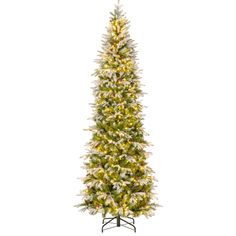 a white christmas tree with lights on it