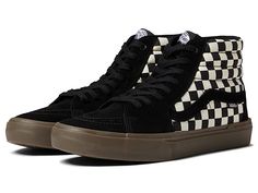 Vans BMX Sk8-Hi(r) - Men's Shoes : Checkerboard Black/Dark Gum : Classic style and upgraded performance combine in the Vans BMX Sk8-Hi sneaker. Lightweight and comfortable. Padded collar. Lace up style. Cushioned insole. Breathable materials. Leather and textile upper. Textile lining and insole. Rubber outsole. Imported. Measurements: Weight: 1 lb Shaft: 2 1 2 in Product measurements were taken using size 9, width D - Medium. Please note that measurements may vary by size. Weight of footwear is Vans Low-top Synthetic Skate Shoes, Vans Synthetic Low-top Skate Shoes, Synthetic Skate Shoes With White Sole, Mid-top Skate Shoes With Cushioned Footbed, Mid-top Cushioned Skate Shoes For Sports, Mid-top Skate Shoes With Cushioned Footbed For Sports, Vans High-top Synthetic Sneakers, Urban High-top Sneakers With Gum Sole For Sports, Mid-top Cushioned Sneakers For Skateboarding