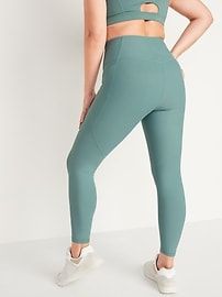 High-Waisted Elevate Powersoft 7/8-Length Side-Pocket Leggings For Women | Old Navy Casual Bottoms With Side Pockets For Pilates, Casual High Rise Activewear With Contoured Waistband, Casual Yoga Pants With Pockets For Pilates, Casual High Rise Moisture-wicking Pants, Casual High Rise Moisture-wicking Bottoms, Athleisure Workout Bottoms Bump Friendly, Casual High Rise Yoga Pants With Wide Waistband, Bump Friendly Fitted Sport Bottoms, Casual High-rise Moisture-wicking Yoga Pants