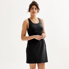 This Tek Gear women's ultrastretch dress with built-in bra is a wardrobe must-have. Click on this WOMEN'S GUIDE to find the perfect fit and more! TECHNOLOGIES & FEATURES Moisture-wicking technology Four-way stretch fabric Breathable Crewneck Sleeveless Two side pockets Rounded hem LinedFIT & SIZING 34-in. length from shoulder to hem Designed to hit above the knee Regular fit Tank dress silhouetteFABRIC & CARE Polyester, spandex Machine wash Imported Size: X Small. Color: Mineral Black. Gender: f Workout Dresses With Built-in Bra And Racerback, Black Stretch Dress With Built-in Bra, Black 4-way Stretch Dress, Black 4-way Stretch Sleeveless Dress, Black Sleeveless 4-way Stretch Dress, Black Fitted Athleisure Dress, Black Sleeveless Dress With 4-way Stretch, Stretch Elastane Dress With Built-in Bra, Black Stretch Athleisure Dress