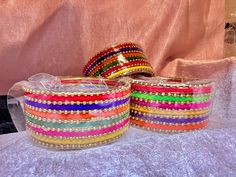 Colorful Bangle Set 2 - Etsy Handmade Pink Bangle For Festive Occasions, Festive Handmade Pink Bangle, Multicolor Stackable Beaded Bracelets For Party, Bohemian Pink Festive Bangle, Multicolor Bangle Bracelets For Festive Occasions, Handmade Multicolor Bracelets For Festive Occasions, Handmade Multicolor Festive Bracelets, Festive Multicolor Bangle Bracelets, Bohemian Multicolor Bangle For Gift