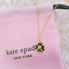 New Kate Spade Spades & Studs Enamel Mini Pendant Necklace O0ru3241 $69 Details Plated Metal Gold Polished Finish Enamel Weight: 3.85 G Lobster Claw Closure Total Chain Length: 17"+3" Pendant Drop: 0.47"*0.47"*0.06" Dust Bag Included Imported Style # O0ru3241 Luxury Black Jewelry For Workwear, Chic Black Jewelry For Work, Chic Black Jewelry For Workwear, Kate Spade Elegant Black Jewelry, Elegant Black Kate Spade Jewelry, Black Jewelry For Work, 32 Necklace, Kate Spade Necklace, Elephant Necklace