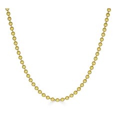 Details: 3 MM BALL CHAIN 14K YELLOW SOLID GOLD 18" - 22g AVAILABLE IN VARIOUS LENGTHS. Classic Drop Necklace In Yellow Gold, Luxury Yellow Gold Necklaces With Gold Beads, Yellow Gold Necklaces With Round Beads, Gold Ball Chain Classic Necklace, Ball Chain Necklace, Figaro Chains, Figaro Chain, Drop Necklace, Ball Chain