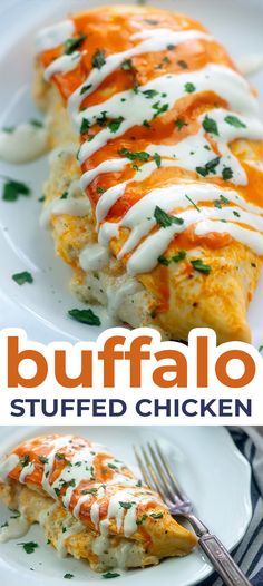 this is an image of buffalo stuffed chicken