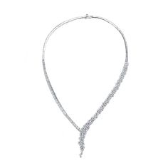 This gorgeous sterling silver round cubic zirconia cluster necklace is a must add to your fine jewelry collection. This gorgeous sterling silver round cubic zirconia cluster necklace is a must add to your fine jewelry collection. Chain length: 16 in. Metal: sterling silver Finish: polished Packaging: boxedSTONE DETAILS Stone type: cubic zirconia Total weight: 14 ct. Shape: round Setting: prong Please note, due to the high value of this item, a signature may be required upon delivery. Size: 16". Fine Jewelry Sparkling Cubic Zirconia Diamond Necklace, Cubic Zirconia Diamond Necklace, Fine Jewelry Cubic Zirconia Sparkling Necklace, Sparkling Cubic Zirconia Round Cut Necklace, Sparkling Round Cubic Zirconia Diamond Necklace, Sparkling Round Cut Cubic Zirconia Necklace, Formal Sparkling Round Diamond Necklace, Cluster Necklace, Fine Jewelry Collection