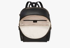 Style meets function with our large Hudson Backpack. Made from luxe pebbled leather it holds all your essentials (even a 13-inch laptop!) while maintaining a sleek look. | Kate Spade Hudson Large Backpack, Black Luxury Kate Spade Backpack With Removable Pouch, Classic Kate Spade Backpack With Zipper Closure, Classic Kate Spade Backpack With Zipper, Kate Spade Travel Backpack With Removable Pouch, Classic Kate Spade Backpack With Removable Pouch, Luxury Kate Spade Backpack With Zipper Closure, Luxury Leather Backpack By Kate Spade, Kate Spade Luxury Backpack With Zipper Closure, Luxury Leather Kate Spade Backpack