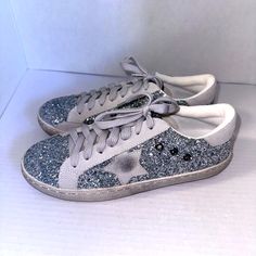 Questions? Leave A Comment Below! Golden Goose Silver, Star Sneakers, Source Unknown, Golden Goose, White Silver, Womens Shoes Sneakers, Shoes Sneakers, Size 7, Sparkle