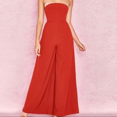 *Brand New* Red Jumpsuit. Nice Material *From House Of Cb Manufacturer* Red Party Jumpsuits And Rompers, Red Solid Color Jumpsuits And Rompers For Spring, Elegant Red Strapless Jumpsuit For Date Night, Red Solid Color Jumpsuit For Night Out, Elegant Red Overall Jumpsuit/romper, Red Solid Color Jumpsuits And Rompers For Night Out, Chic Red Strapless Jumpsuit For Spring, Red Strapless Jumpsuit For Spring Night Out, Red Strapless Jumpsuit For Night Out In Spring