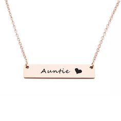 PRICES MAY VARY. 💛Made of High Quality stainless steel, High polished smooth surface, it doesn’t rust, change colour or tarnish. 💛Niece to Aunt Necklace：the Love Between Aunt and Niece is Forever. A sweet way to show how much you love your Aunt or your niece! 💛Two styles- styles one:disc necklace with cutout heart necklace set. the other one : aunt bar necklace. 💛Disc diameter is 0.98''(25mm), cutout heart is 0.59*0.59''(15*15m). Bar pendant size is 1.57*0.31inch(40*8mm),Chain Length: 18" + Aunt Necklace, Aunt And Niece, Forever Necklace, Niece Gifts, Aunt Gifts, Disc Necklace, Bar Pendant, Velvet Bag, Bar Necklace