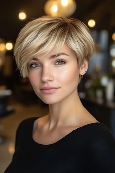 32 Stylish Pixie Haircuts: Short Hairstyles for Girls and Women—Get inspired by these chic and modern pixie cuts! ✨✂️ #PixieCut #ShortHair #HairInspo Short Hairstyles For Girls, Girls Pixie Haircut, Modern Pixie, Lovely Hairstyles, Messy Pixie Haircut, Platinum Pixie, Hair Pick, Short Ombre Hair