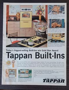 an advertisement for tappan built - ins on the wall