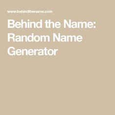 the text behind the name random name generator on a beige background with an image of a cat