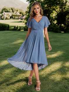 Midi Wedding Guest Dress, Wedding Guest Looks, Pleated Chiffon, Ever Pretty, Dresses Outfits, Dress Dusty, Wedding Guest Dresses, Chiffon Material, Guest Dress