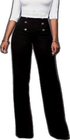 Elegant Solid Color Pants For Night Out, Elegant Non-stretch Black Dress Pants, Chic Black Bottoms, Chic Black Full-length Dress Pants, Chic Black Full Length Dress Pants, Elegant Bottoms For Going Out In Solid Color, Casual High-waist Jumpsuits And Rompers For Going Out, Formal Black Bottoms, Chic Black Wide Leg Jumpsuits And Rompers