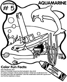 a coloring page with an image of marine animals and other things to color on it