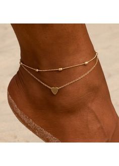 Color:Gold;Material:Metal;Color Scheme:Yellow;Occasion:Daily casual;Package Contents:2 X Anklets; Crochet Barefoot Sandals, Anklet Set, Charm Anklet, Leg Chain, Sleeveless Lace Dress, Face Jewels, Crochet Sandals, Snake Chain Bracelets, Metal Detail