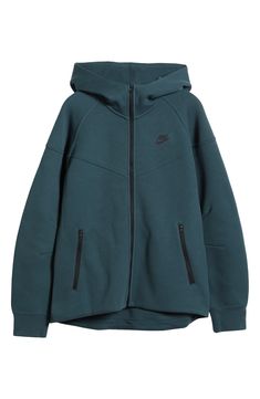 Stay cozy and warm without the extra bulk in a full-zip hoodie made from lightweight tech fleece and finished with convenient zippered pockets. 25" front length; 27" back length (size medium) Front zip closure Fixed hood Front zip pockets 53% cotton, 47% polyester Machine wash, tumble dry Imported Hooded Techwear Activewear For Fall, Functional Nike Sweatshirt For Outdoor, Sports Athleisure Fleece Hoodie Jacket, Athleisure Sports Fleece Hoodie Jacket, Fleece Hooded Jacket For Gym In Fall, Functional Winter Hoodie For Gym, Functional Winter Gym Hoodie, Sportswear Fleece Jacket With Drawstring Hood, Athleisure Fleece Hooded Jacket With Ribbed Cuffs