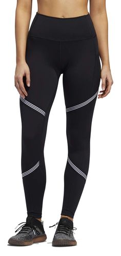 PRICES MAY VARY. 75% polyester / 25% elastane interlock Media pocket on left side Seven-eighth length Fitted fit wears next to skin Adidas printed logo on back Move freely through circuit training or yoga class. These workout tights are made with soft, stretchy material that flexes to your every movement. They have a side media pocket to keep your phone close. The seven-eighth length is designed to hit above the ankle. Womens sizing. Women Pants Size Chart, Adidas Store, Striped Tights, Workout Tights, Circuit Training, Active Wear Leggings, Yoga Class, Womens Activewear, Print Logo