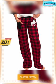 Men's Loungewear Pajama Pant Lounge Pants Animal Grid / Plaid Simple Comfort Home Daily Knit Warm Breathable Long Pant Pant Elastic Waist Winter Red Casual Winter Sleepwear With Elastic Waistband, Cotton Pants For Christmas Loungewear, Cotton Lounge Pants For Christmas, Christmas Cotton Bottoms With Elastic Waistband, Casual Christmas Sleepwear With Elastic Waistband, Casual Sleepwear With Pockets For Winter, Casual Winter Sleepwear With Pockets, Casual Cotton Pants For Christmas, Casual Winter Bottoms For Pajama Party