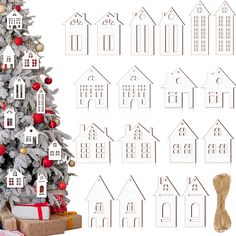 PRICES MAY VARY. Rich in Quantity and Styles: package contains 18 pieces of unfinished wood crafts of 9 different styles, 2 pieces per styles, adequate quantity to meet your Christmas tree decoration demands, and you can also share with your family and classmates Meaningful Sign: the wooden houses for crafts are designed in houses and building shapes, are the classic symbols of Christmas, in line with the Christmas theme, which will add a strong Christmas atmosphere to your home and make your pa House Cutout, Christmas Tree Wooden, Laser Design, House Crafts, Ornaments Christmas Tree, Unfinished Wood Crafts, Christmas Atmosphere, Wood Christmas Tree, Wooden Houses