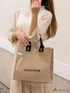 BirdinBag - Waterproof Womens Tote Bag: Stylish & Spacious for Shopping and Casual Wear Waterproof Shopping Tote Bag, Waterproof Tote Bag For Shopping, Trendy Waterproof Rectangular Bags, Everyday Waterproof Beige Bag, White Waterproof Bags For Daily Use, White Waterproof Bag For Daily Use, Waterproof White Bag For Daily Use, Casual Waterproof Beige Bags, White Waterproof Everyday Bags