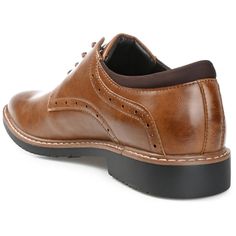 The dapper details on the Irwin derby by Vance Co. leave an impression. The uppers of this business casual derby are made of soft vegan leather and a traditional lace-up fastening. The design is grounded by an extremely supportive 6 mm Tru Comfort Foam footbed and a sturdy rubber sole. At Vance Co. our goal is to bring you shoes that will add texture and style to any outfit and give you that added confidence with every step you take. Semi-formal Spring Lace-up Shoes With Brogue Detailing, Fitted Oxford Derby Shoes For Work, Spring Derby Dress Shoes With Brogue Detailing, Wingtip Lace-up Shoes For Semi-formal Spring Events, Spring Dress Shoes With Brogue Detailing For Derby, Business Casual Oxford Lace-up Shoes With Brogue Detailing, Fall Semi-formal Lace-up Oxfords, Spring Brogue Lace-up Shoes For Business Casual, Spring Oxford Lace-up Shoes For Business Casual