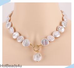 ★Return Policy: --Please contact me within 7 days of receipt. --We are not responsible for the return shipping cost, it needs to be paid by you. --Returned items cannot affect secondary sales.❤Description on sale🔈🔈 * Pearl Materials: Freshwater pearl * Clasp Materials: Zinc Alloy Gold Plated Clasp * Necklace Length: Please choose * Pearl Size: About 16-17mm * Color: white * Beads Shape: Coin * Luster: High * Conditions: Brand new * Package with gift bag 🎈 If you need to customize special length or style, please feel free to contact me. 🎈 NOTE: Freshwater pearl necklace will make you look more elegant and is a great gift for any occasion. The size and shape may be slightly different from what is shown in the picture because the camera takes a closer shot. Please kindly understand. If yo Round Pearl White Bridal Necklace As Gift, Pearl White Bridal Necklace As Gift, White Round Bridal Necklace Gift, Round White Bridal Necklace Gift, Handmade Round Bridal Necklace For Anniversary, Adjustable Round Bridal Necklace, White Round Necklace For Wedding Gift, Festive Round Bridal Necklace, Wedding Choker Necklace