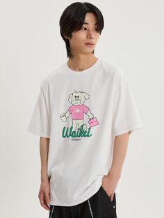 This is a comfortable and trendy t-shirt by WAIKEI that is made out of high quality cotton 100% blend fabric. With unique design detail with trendy look, it will stand out from your casual and young daily outfit.- Tentar and tumble washed fabric- Sturdy graphic print on the front- Herringbone tape on the neckline- Semi oversized silhouette Everyday Cotton T-shirt With Text Print, Casual Cotton T-shirt With Branding, Trendy Cotton T-shirt For Streetwear, Trendy Cotton T-shirt With Screen Print, Casual Cotton T-shirt, Casual Cotton Jersey T-shirt For Summer, Urban Cotton T-shirt With Text Print, Casual Cotton T-shirt With Graphic Print, Trendy Cotton T-shirt With Front Print